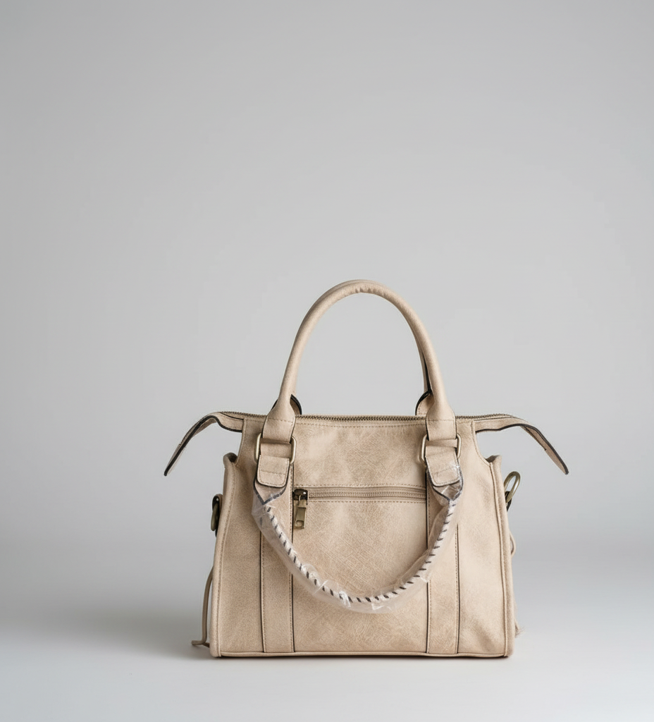 City Bag Medium Beige met franjes