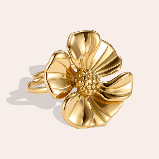 Flower Power Statement Ring Goud