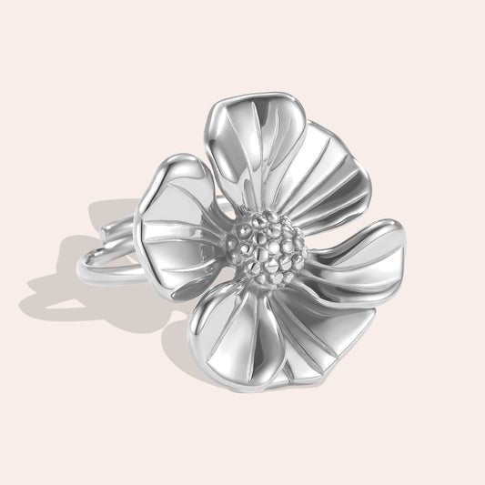 Flower Power Statement Ring Zilver
