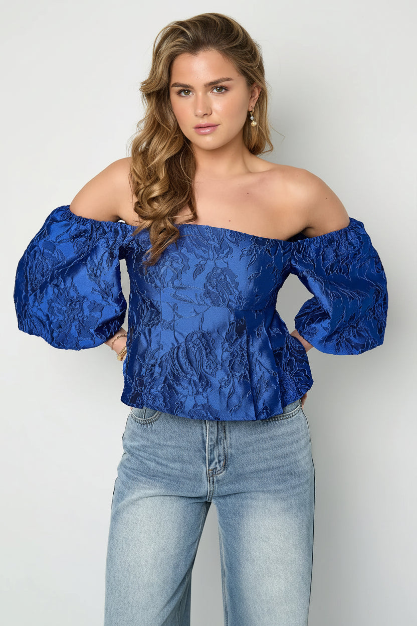Sweet escape jacquard blouse