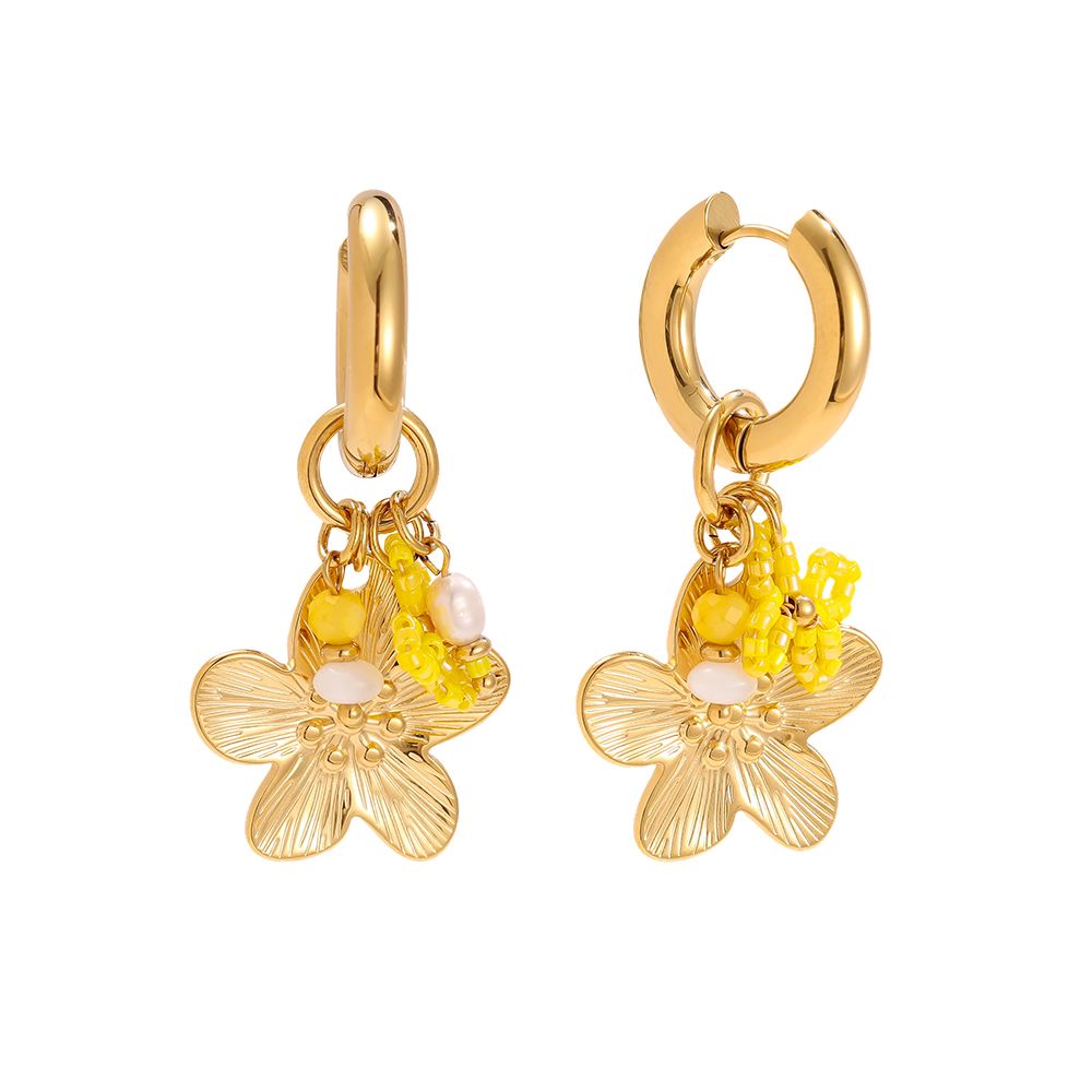 Flower Power Earings Gold