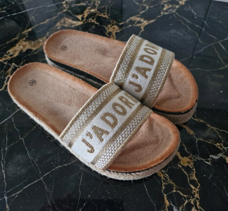 J'adore goud ibiza stijl slipper