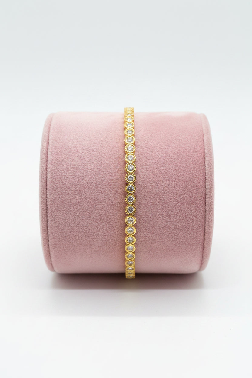 Zirkonia Tennis Bangle Goud - Zilver