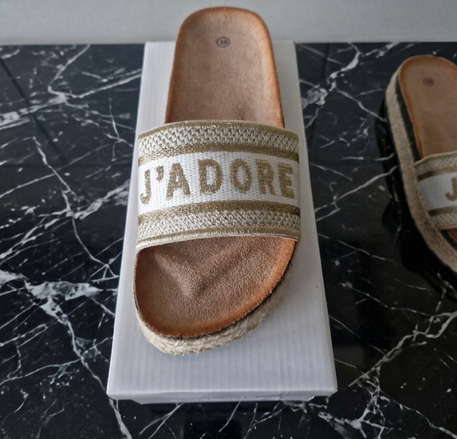 J'adore goud ibiza stijl slipper