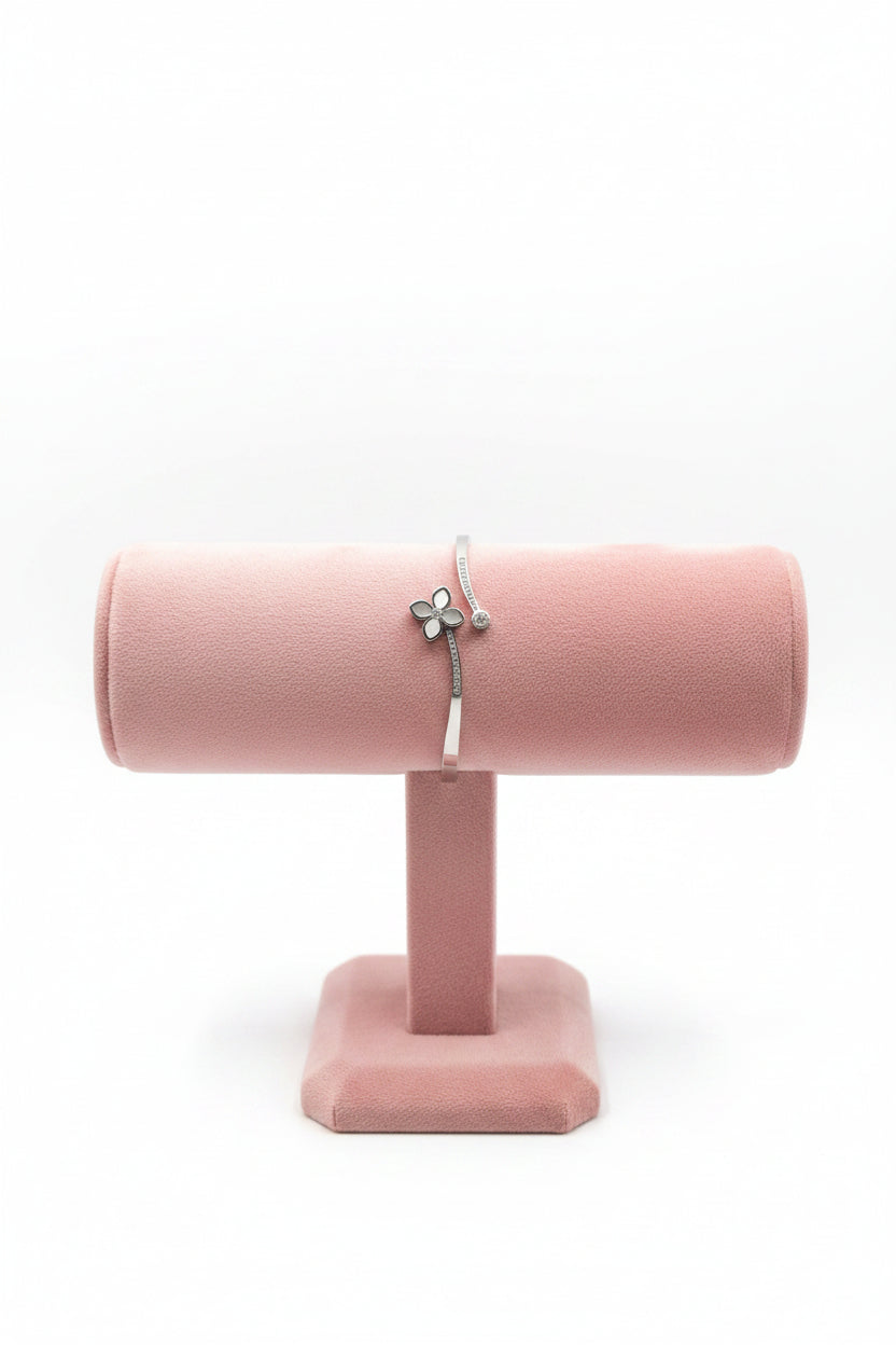 Zirkonia Klaver Bangle Goud - Zilver