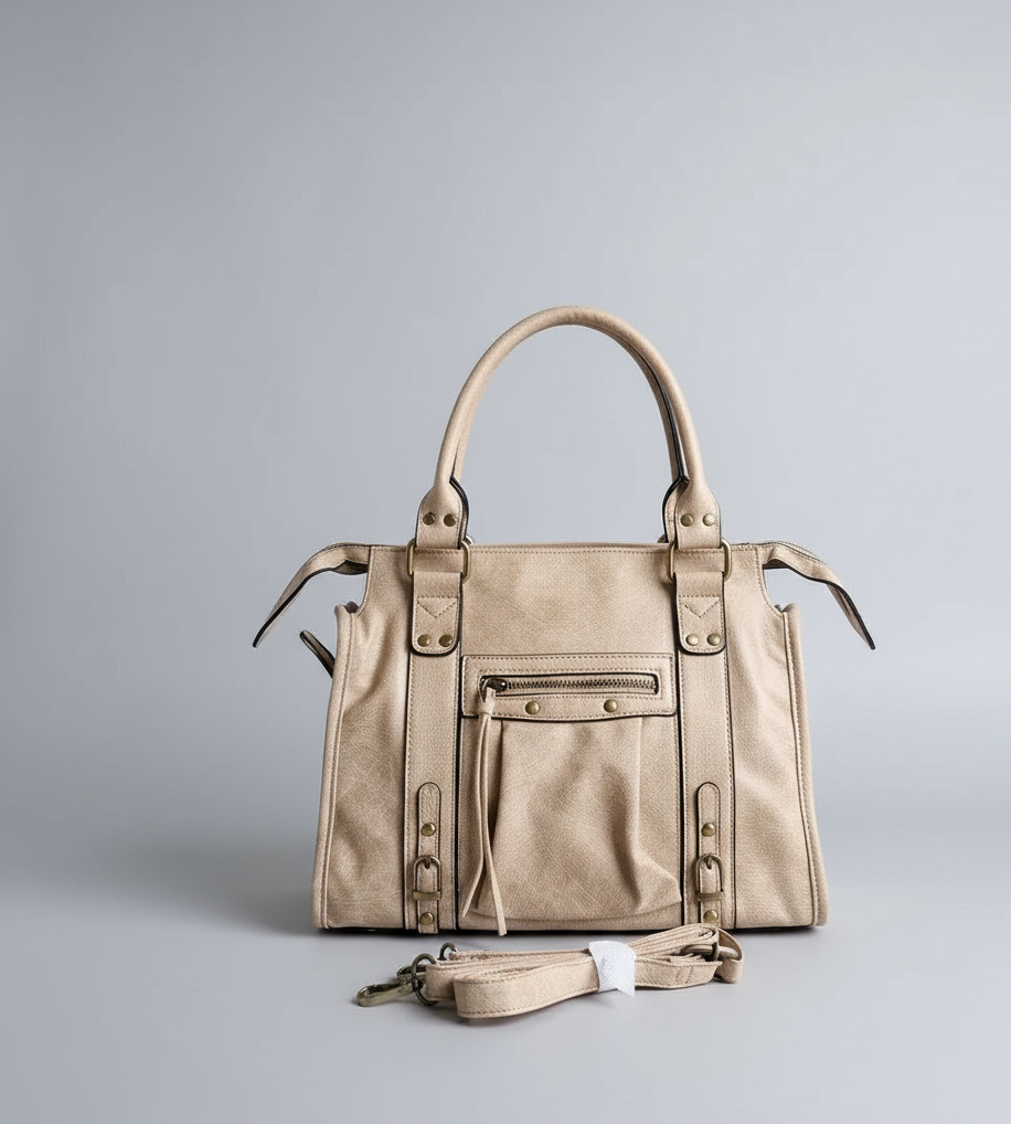 City Bag Medium Beige met franjes
