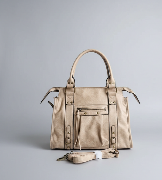 City Bag Medium Beige met franjes