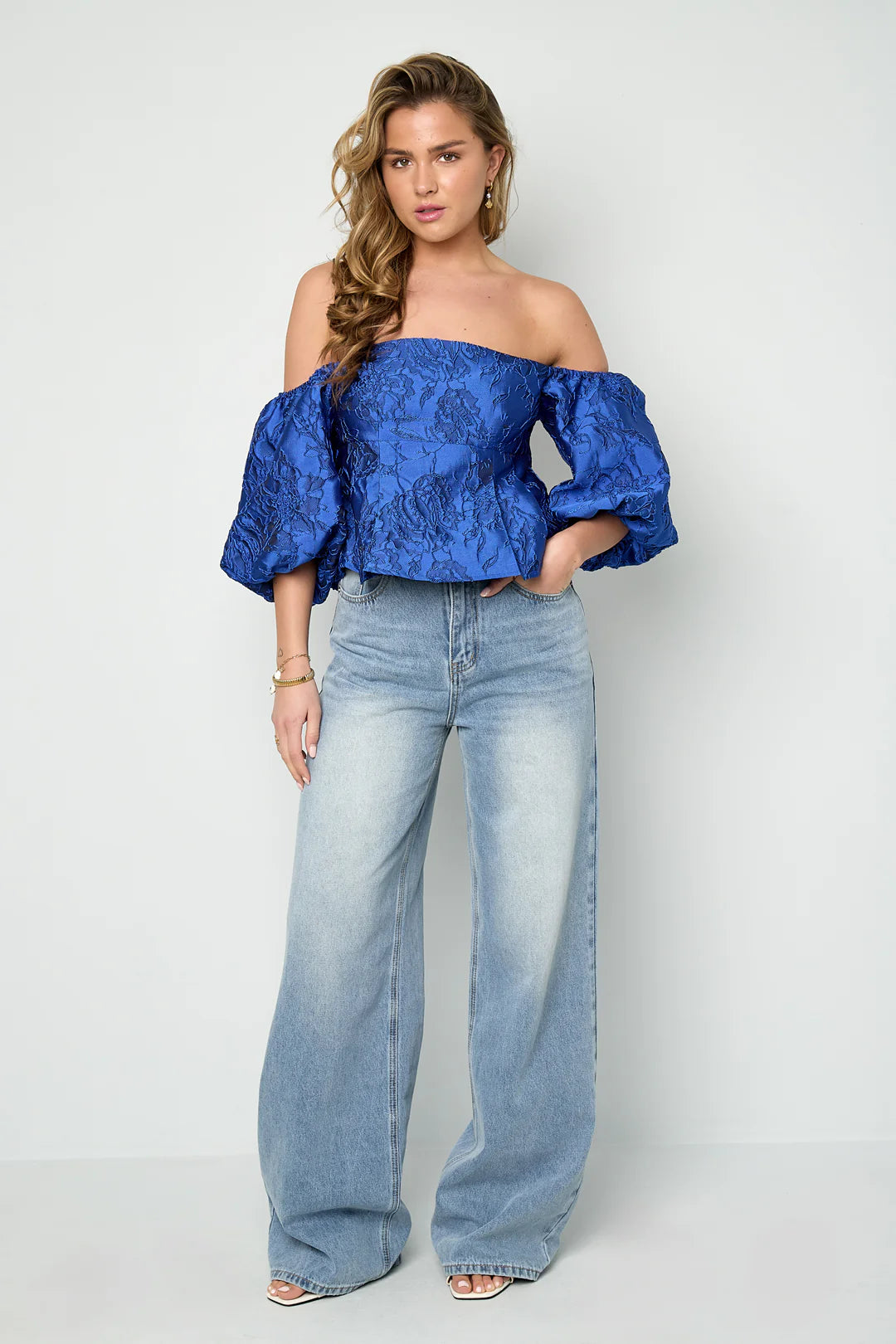 Sweet escape jacquard blouse